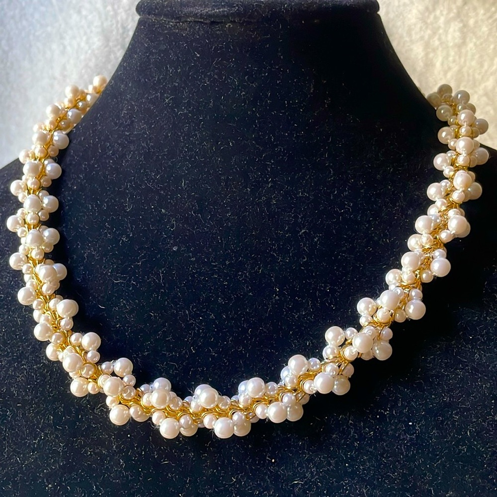 Lady Remington Vintage Faux Pearl Cluster Necklace